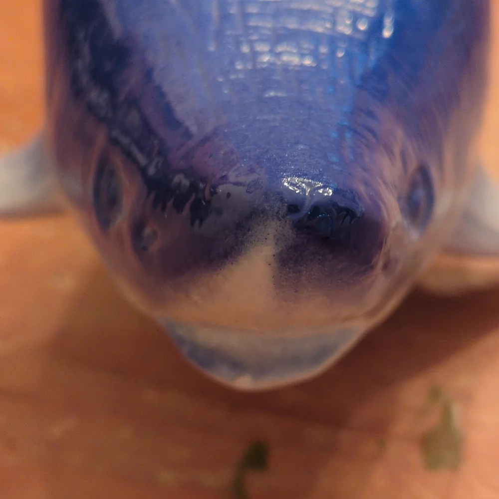 Blue and White Shark Aquarium Ornament
